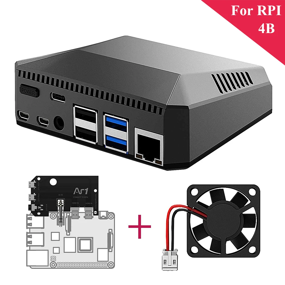 Алюминиевый Чехол для Raspberry Pi 4 металлический корпус Пассивный выключатель