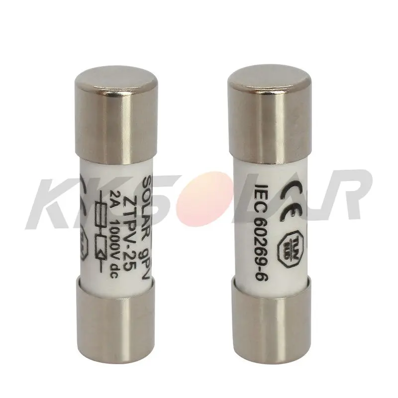 2 шт. металлические плавкие предохранители для солнечных батарей 1000 В 10 х38 мм 1 А 5