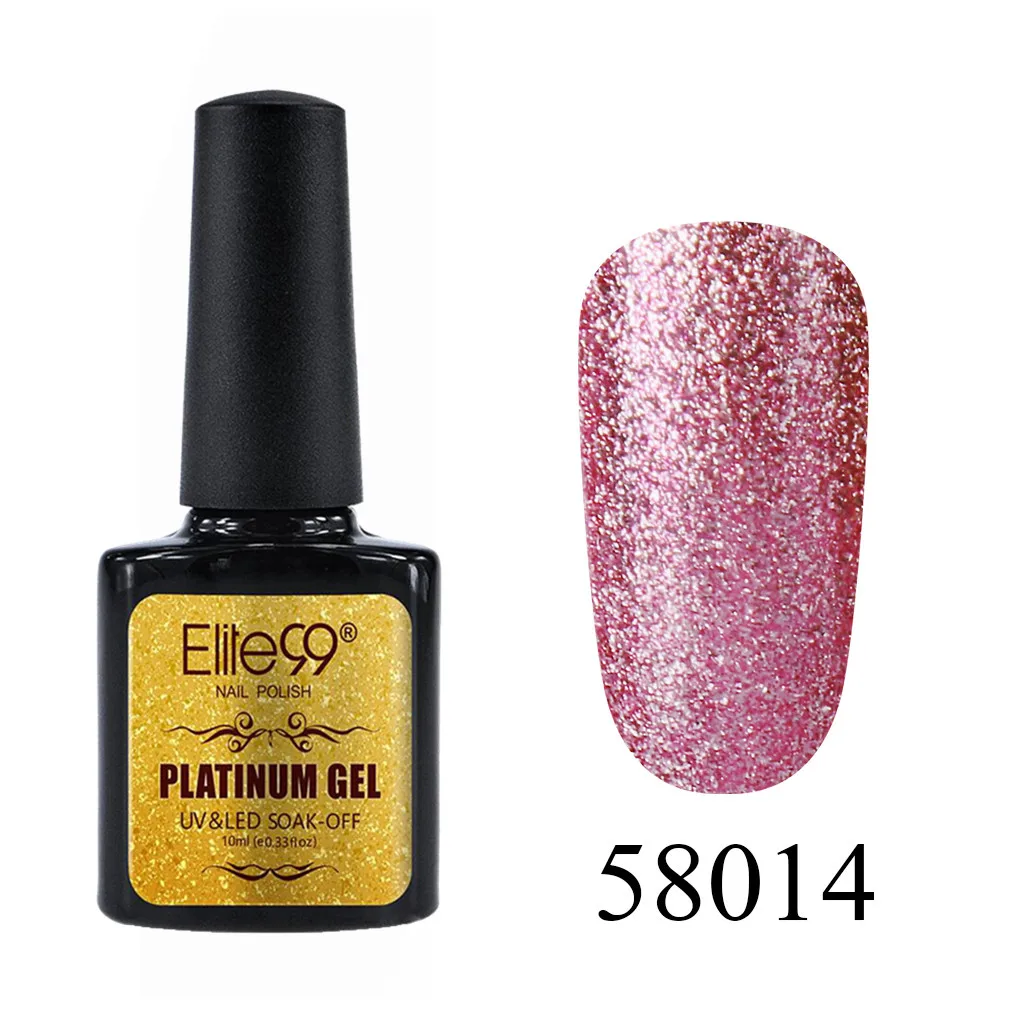 58014 Elite99 10 мл Блестящий УФ-гель для ногтей Platinum Soak Off Nail Art Маникюр гели для ногтей гибридные Лаки гель лак для ногтей набор - Цвет: 58014