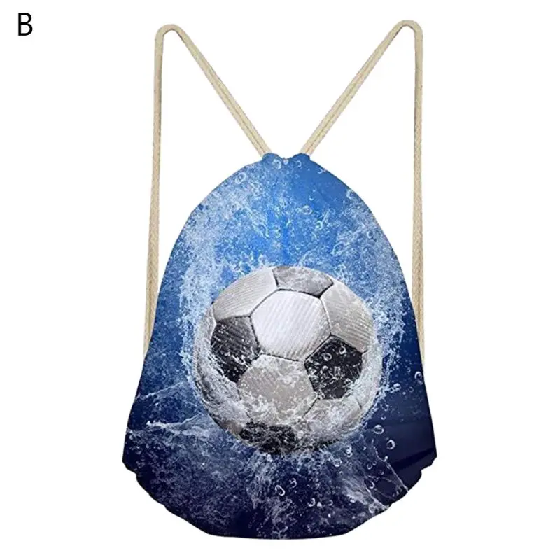 

Portable Gym Sports Drawstring Bag Polyester Backpack Football Tennis Printing