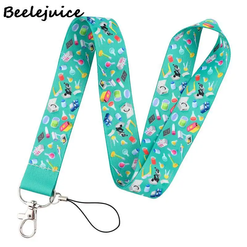 

24pcs Chemical Knowledge Neck Strap Lanyard keychain Phone Strap ID Badge Holder Rope Keyrings Accessories Webbings Ribbons