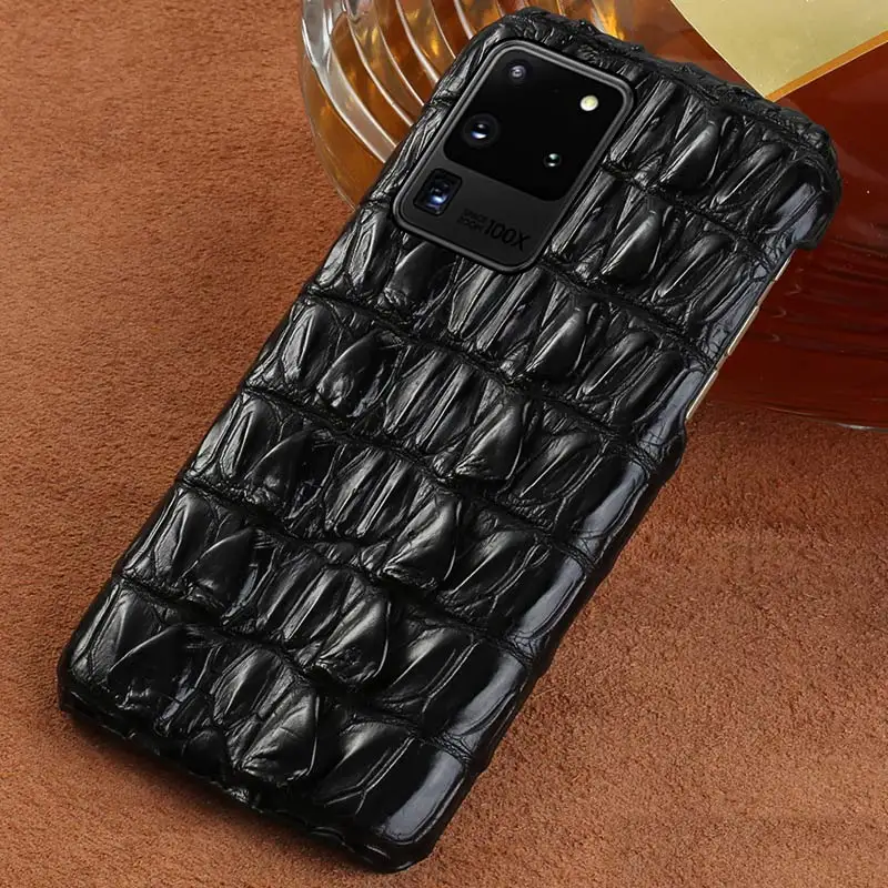 

100% Original Luxury Crocodile Leather Case for Samsung Galaxy S20 Plus s21 S22 Ultra Note 20 10 S10 Plus A50 A51 A71 A70 Cover