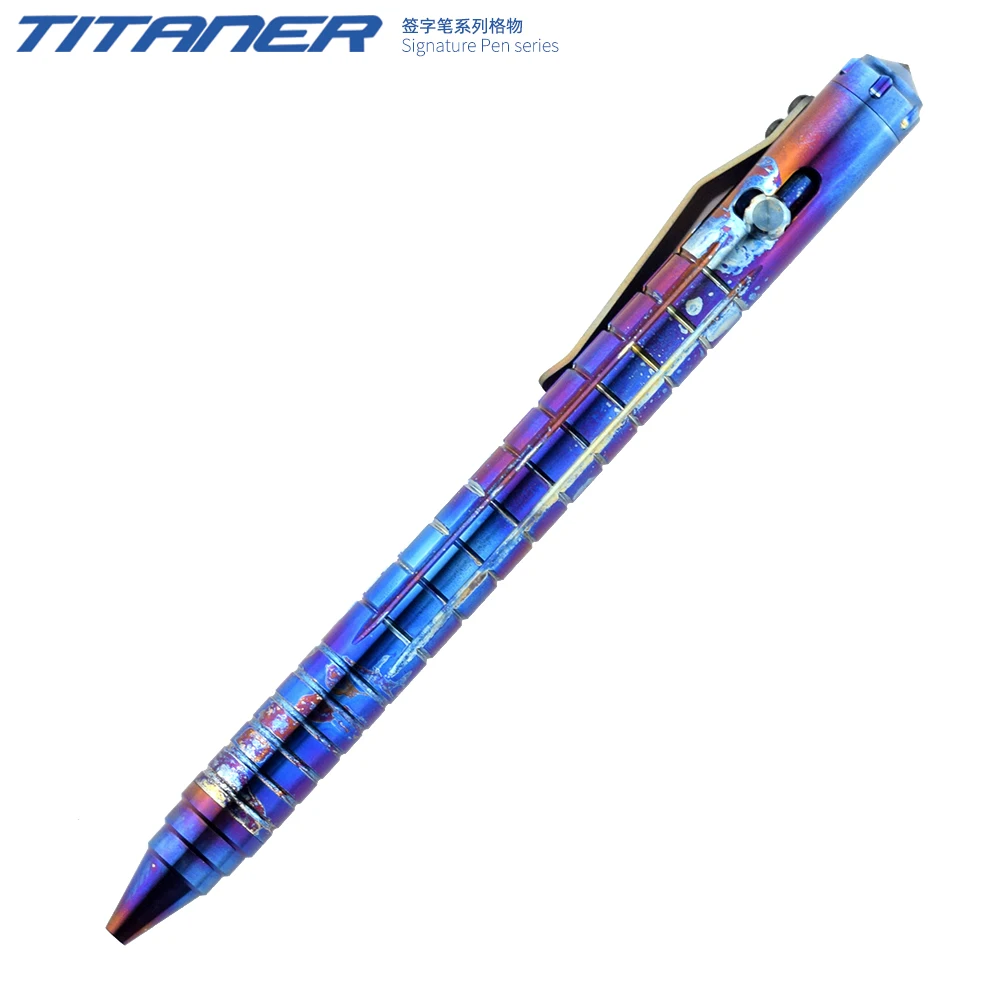 Online TITANER Paduan Titanium TI Bolt Action Pena Pena Taktis Alat Pertahanan Diri Dengan Tungsten Steel Kaca Breaker
