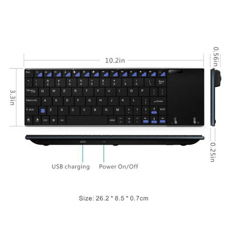 Беспроводная клавиатура K12 + Mini 2 4 ГГц и Bluetooth с тачпадом мышью для ПК планшета Android