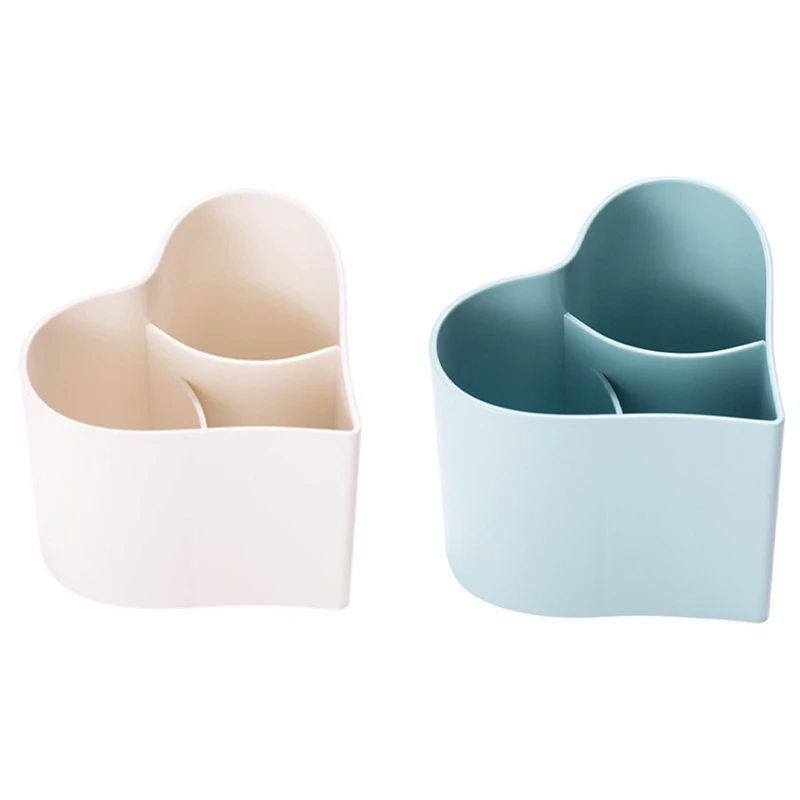 

Контейнер для ручек в форме сердца, настольный контейнер для хранения, красивая решетка, креативный многофункциональный контейнер для маки...