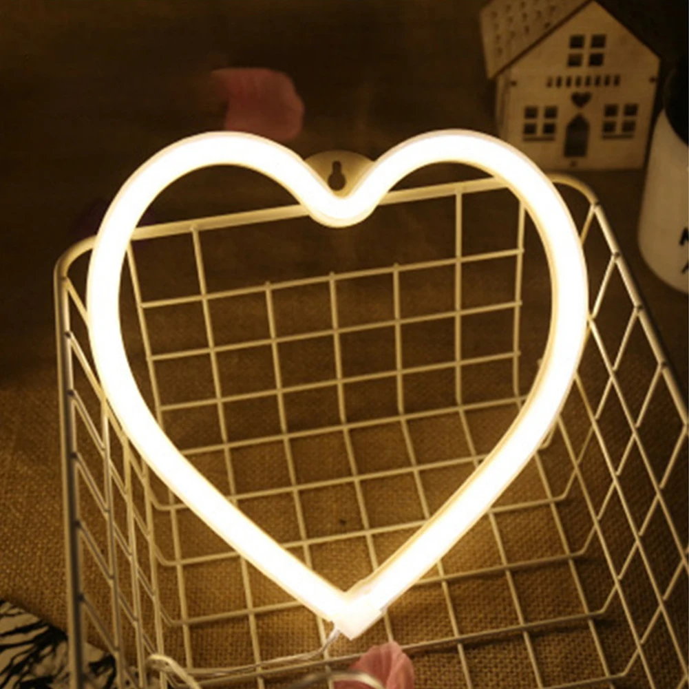 

Настенный знак в форме сердца, подарок, светодиодный неоновый светильник, питание от USB, питание от батарейки, домашний декор, атмосфера, Сва...