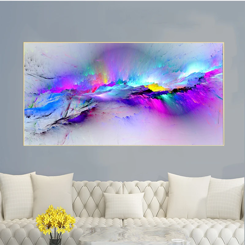 Красочные облака Абстрактная живопись холст печать картины для гостиной