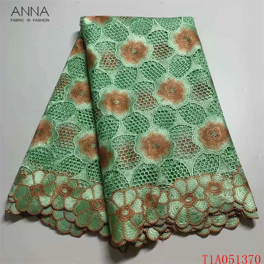 

Anna green embroidery french net guipure lace fabric with stones african fabric 2021 high quality nigerian lace for sewing dress