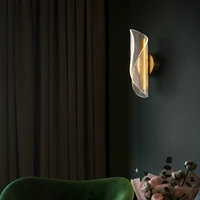 jmzm postmodern gold led wall lamp copper decor sconce light indoor stair lamp for living room bedroom loft hotel aisle light