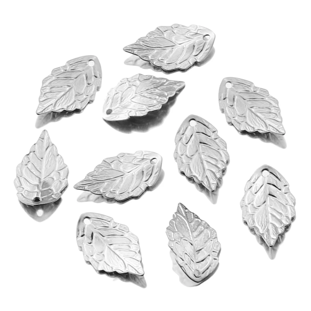20 шт./лот подвески из нержавеющей стали Штампованные в виде листьев для сережек