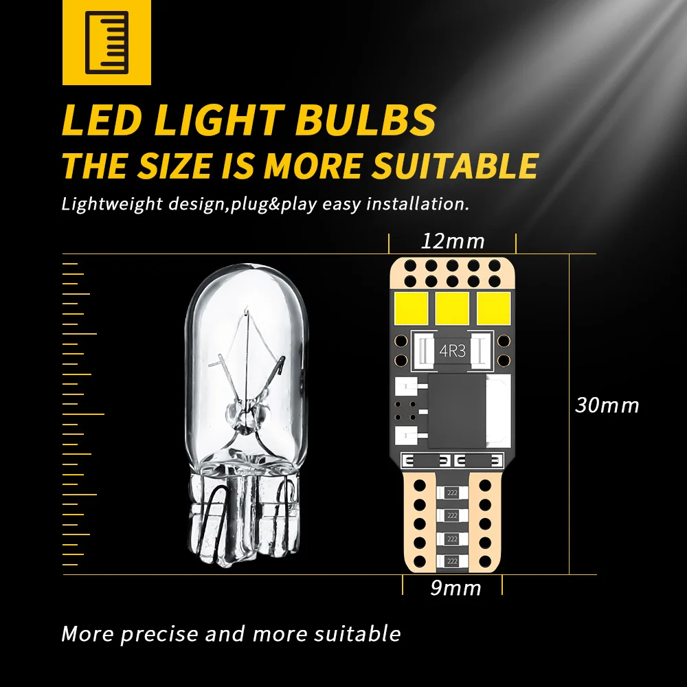 DXZ 100 шт. W5W T10 Светодиодный лампочки Canbus 6 SMD 12V 6000K 194 168 салона Карта Потолочные