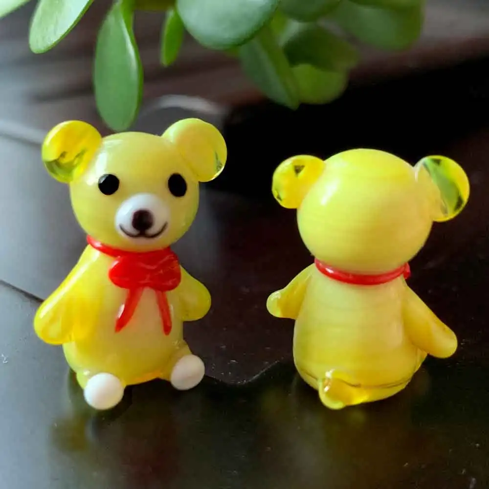 2pcs Bear Кристальное стекло ручной работы выдувное Жираф медведь статуэтки, украшение диких животных миниатюрная Статуэтка японский стиль Дети Рождественский подарок декор - Цвет: 2pcs Bear