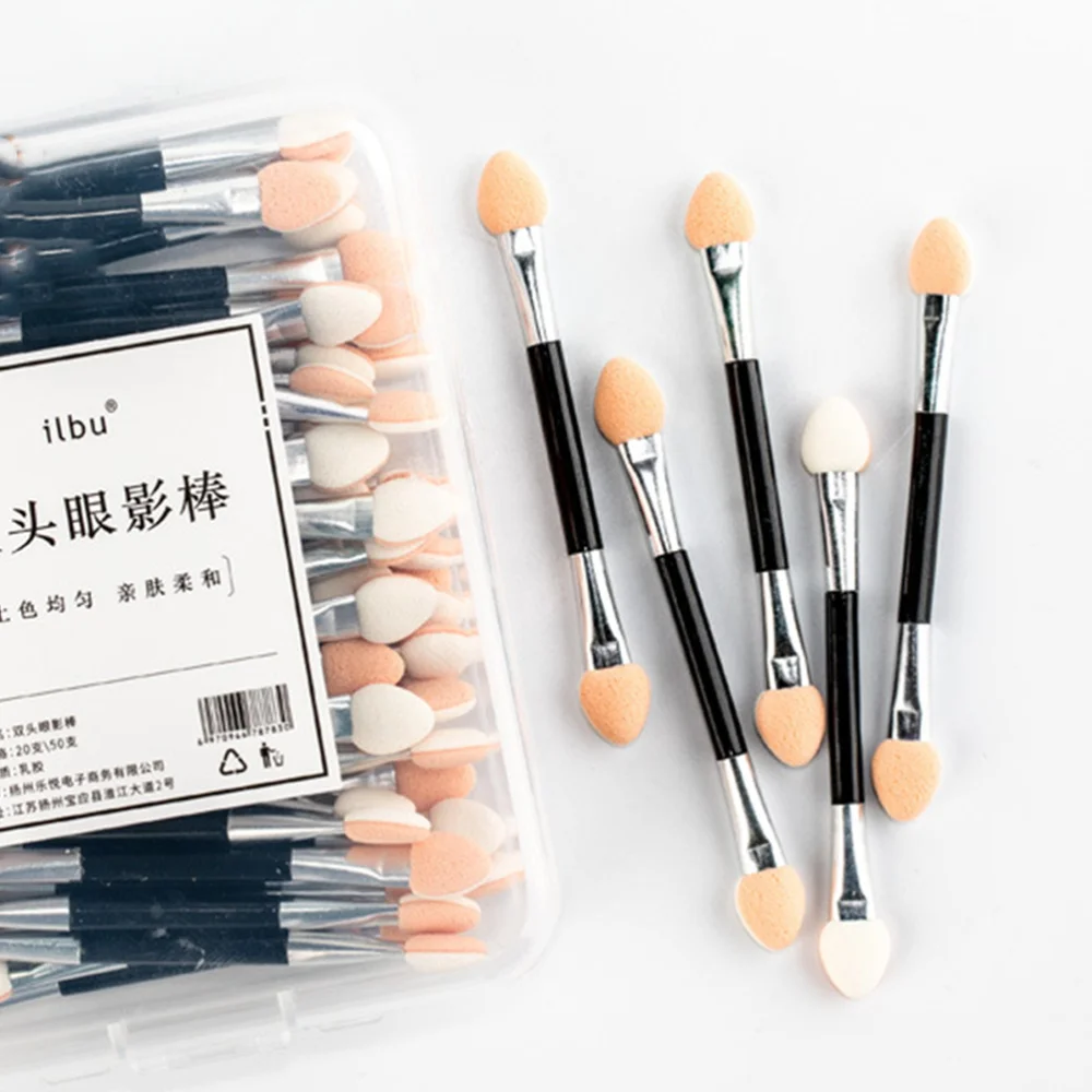 

50pcs Dual Sided Eyeshadow Brush Cosmetic Makeup Brush (Assorted Color)