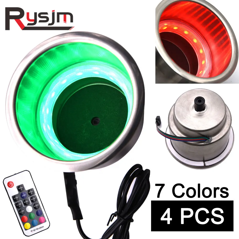 4 шт. новый светодиодный светильник держатель для напитков синий 7 цветов