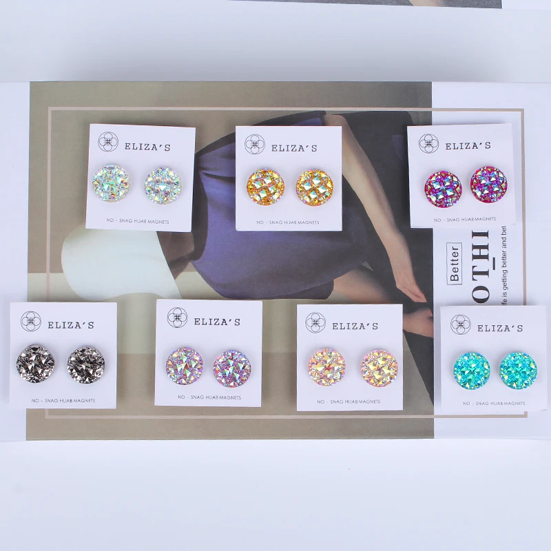 

Bling Bling Crystal Brooch Strong Powerful Magnet Brooch For Muslim Chiffon Scarf Hijab Luxury Accessories Women Clothing Decor