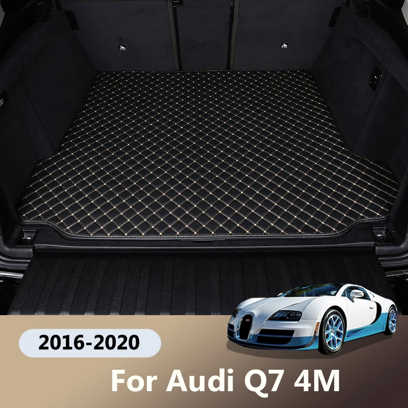 Кожаный коврик для багажника автомобиля подкладка груза Audi Q7 4M 2015 2016 2017 2018 2019 2020