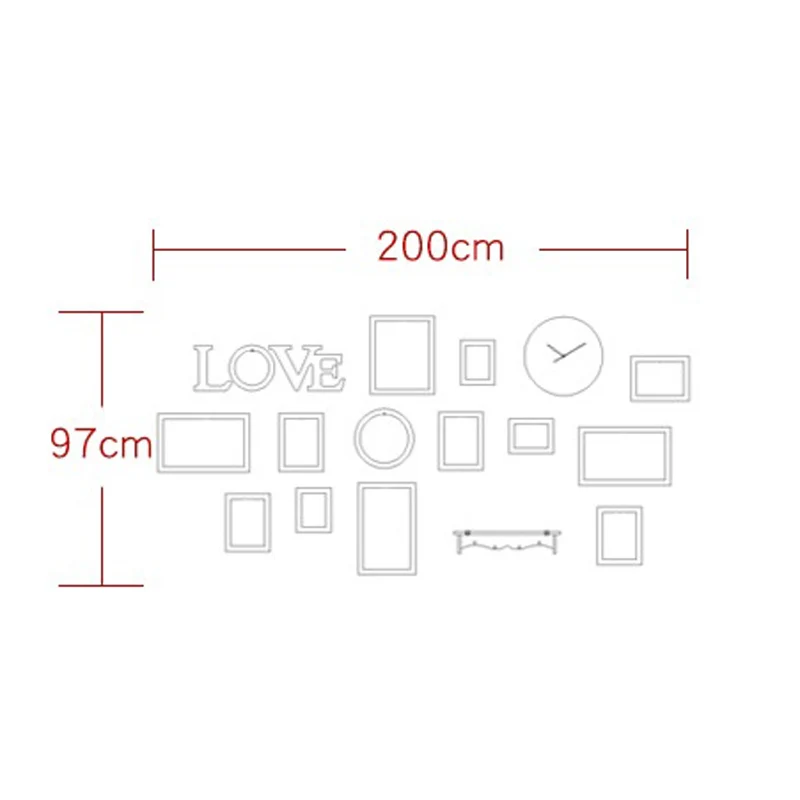 Настенная подвесная фоторамка в романтическом стиле набор из 13 деревянных рамок
