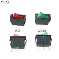 yuxi kcd3 rocker switch with led light 16a 250v 20a 125v ac 3 pin 2 position on off electrical equipment power switch 14x31mm