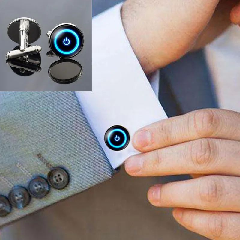 

Fashion Power Button Design Cufflinks Male Gentleman Shirt Creative Cufflinks
