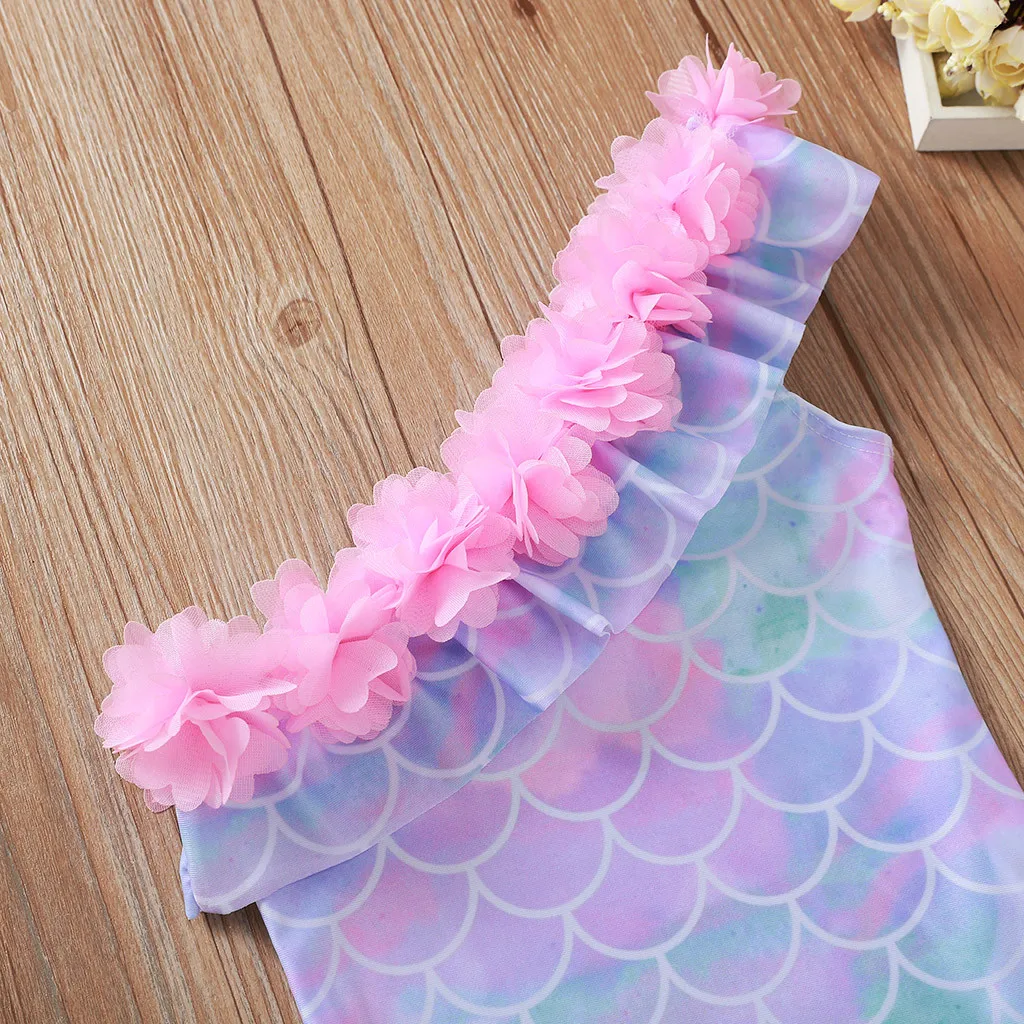 Купальник бикини с цветочным принтом для маленьких девочек|Купальные костюмы| |