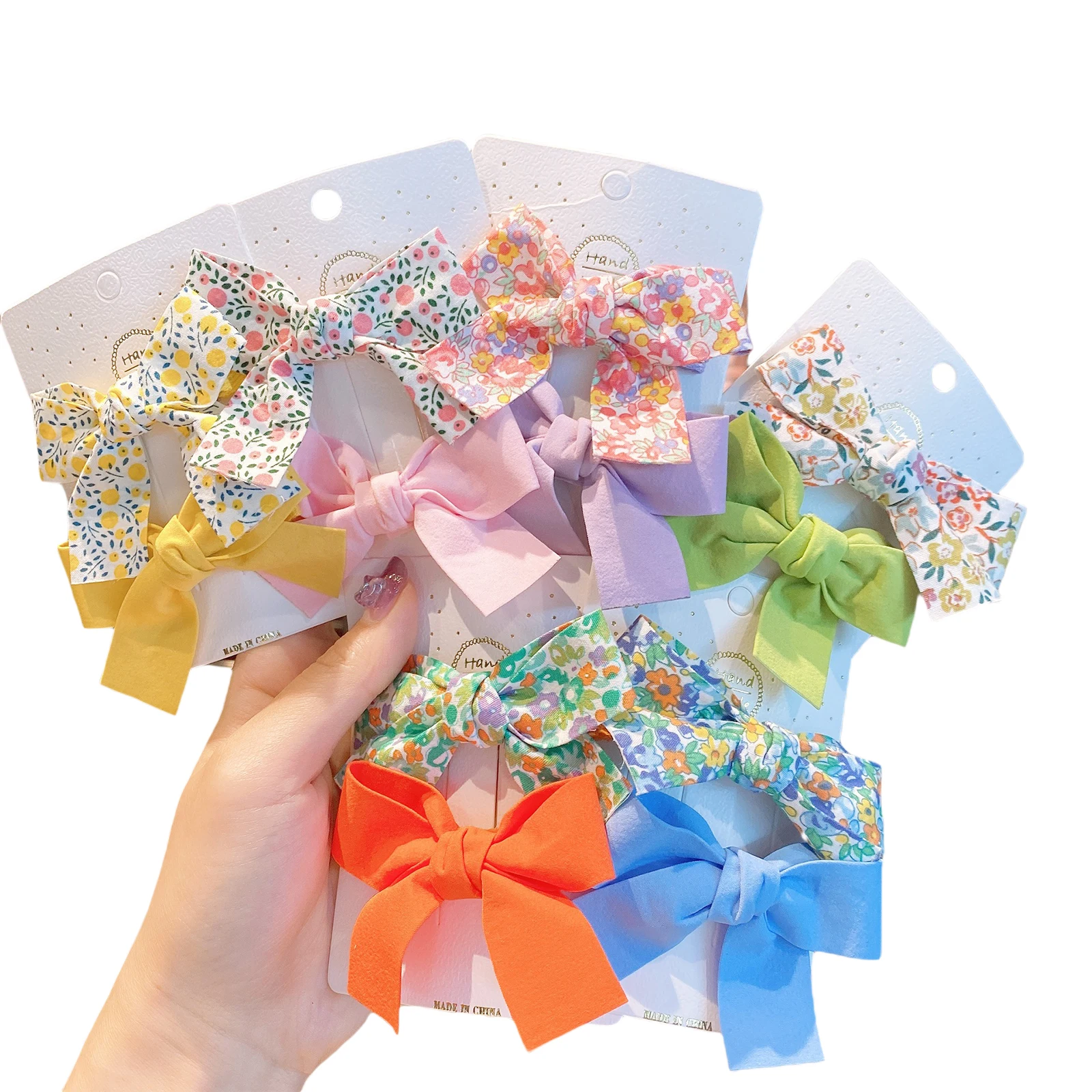 

Kid Accessories baby Girls Hair Clips Floral/ Solid Color Bowknot Hairpin Headwear Bobby Pin for Girls
