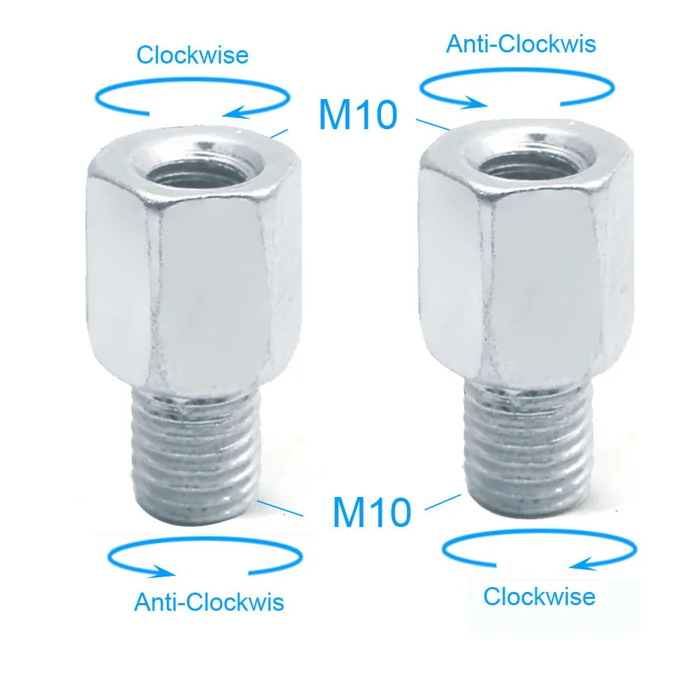 M10-M10(L-R and R-L) 1 пара переходников для заднего зеркала скутера мотоцикла M10 10 мм M8 8 мм против часовой стрелки по часовой стрелке Левая Правая Рука резьба сменный винт - Цвет: M10-M10(L-R and R-L)