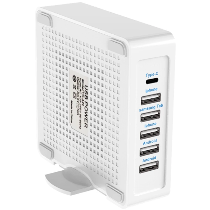 MOOL USB Смарт зарядное устройство настольный адаптер с кабелем 1 5 м 40 Вт двойной QC3.0 6