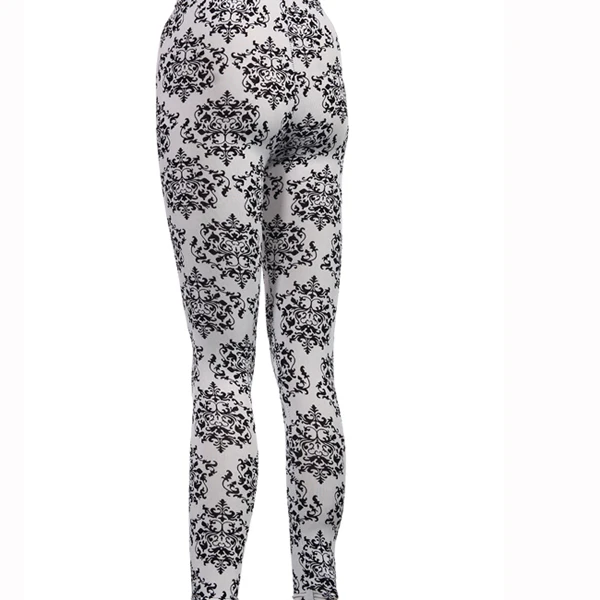 Лидер продаж женские винтажные штаны леггинсы с ретро принтом высокого качества