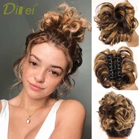difei synthetic chignon messy hairstyle tail hair extension for womans clip in tail hair heat resistant hairpiece black brown