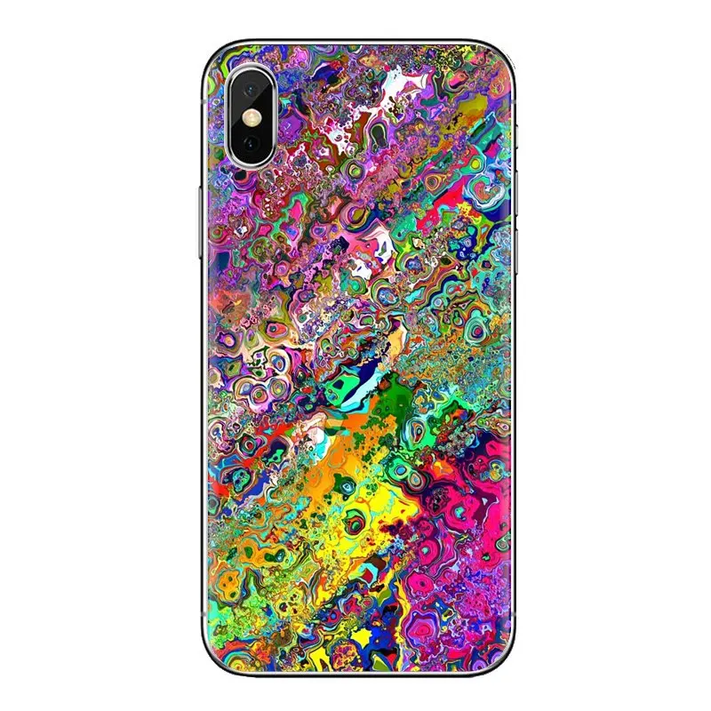 For iPod Touch Apple iPhone 11 Pro 4 4S 5 5S SE 5C 6 6S 7 8 X XR XS Plus Max drawing surreal colorful psychedelic TPU Shell Case |
