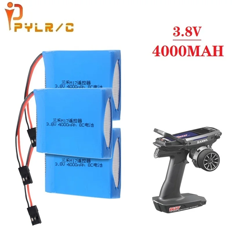 Conector Futaba de bater&iacute;a de litio de 3,8 V y 4000mAh para SANWA MT44 M17 RC, transmisor de Control remoto, piezas de Radio Control-0
