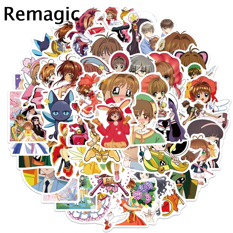 

50 шт. Card Captor Скрапбукинг наклейки пакеты Водонепроницаемый скейтборд Чемодан мотоцикла гитары в стиле «граффити» игрушечные наклейки квад...