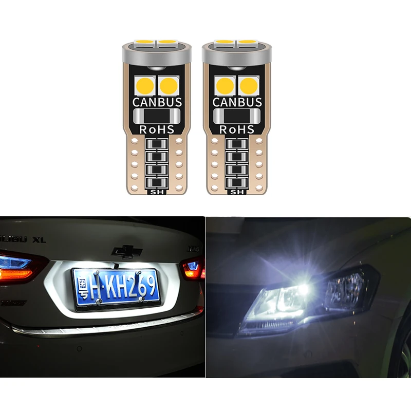 

10 шт., светодиодные лампы T10 W5W 194 168 для Toyota Camry Corolla