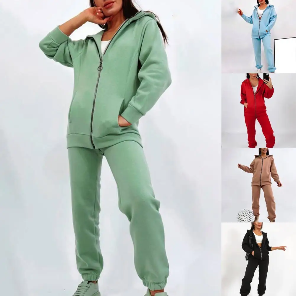 Женский спортивный костюм из 2 предметов повседневная куртка на молнии с