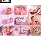 Алмазная живопись HOMFUN, картина с квадратнымикруглыми стразами Baby, вышивка крестиком, 5D Стразы