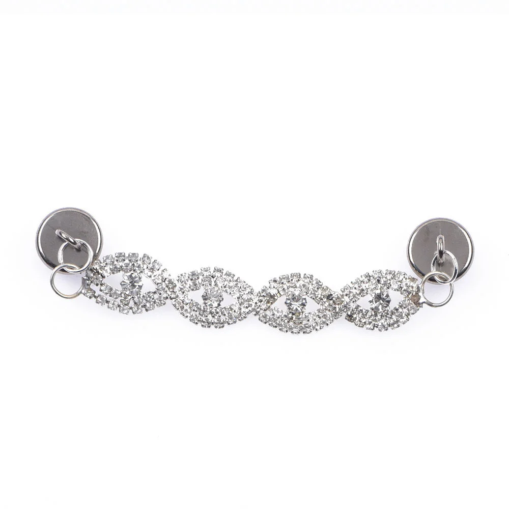 

Free Shipping 1 Pcs Gold Croc Shoes Charms Metal Rhinestone Chain Decorations Created Diamonds Silver Accessories Black Jewel