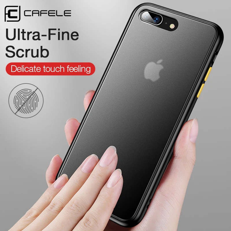 CAFELE чехол для телефона для iPhone 7, 8, 7 plus, 8 plus, PC, жесткая задняя крышка с силиконовым чехлом, чехол с мягкими краями, полупрозрачная задняя крышка для iPhone 7, 8 Plus