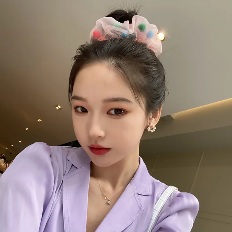 Модное женское шифоновое Сетчатое большое тонкое кольцо для волос сетка