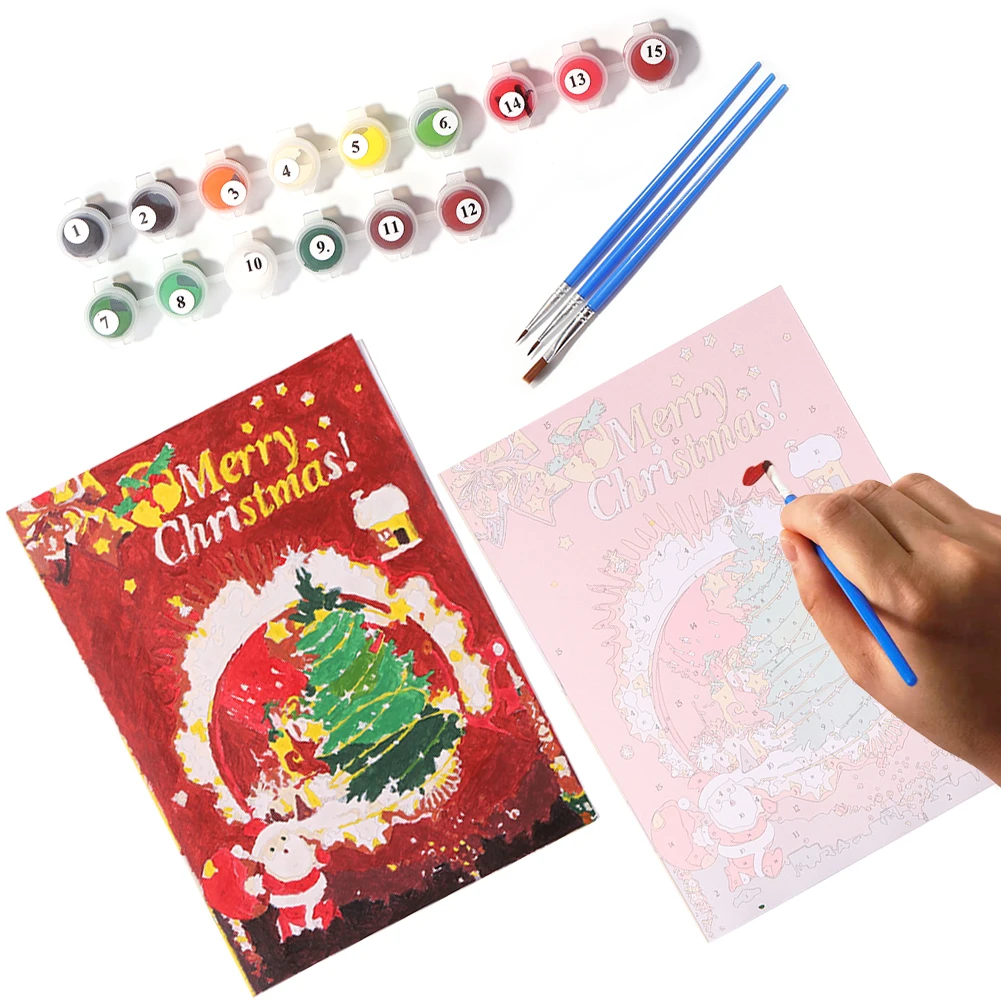 Рождественская серия открыток сделай сам Картина маслом поздравительная