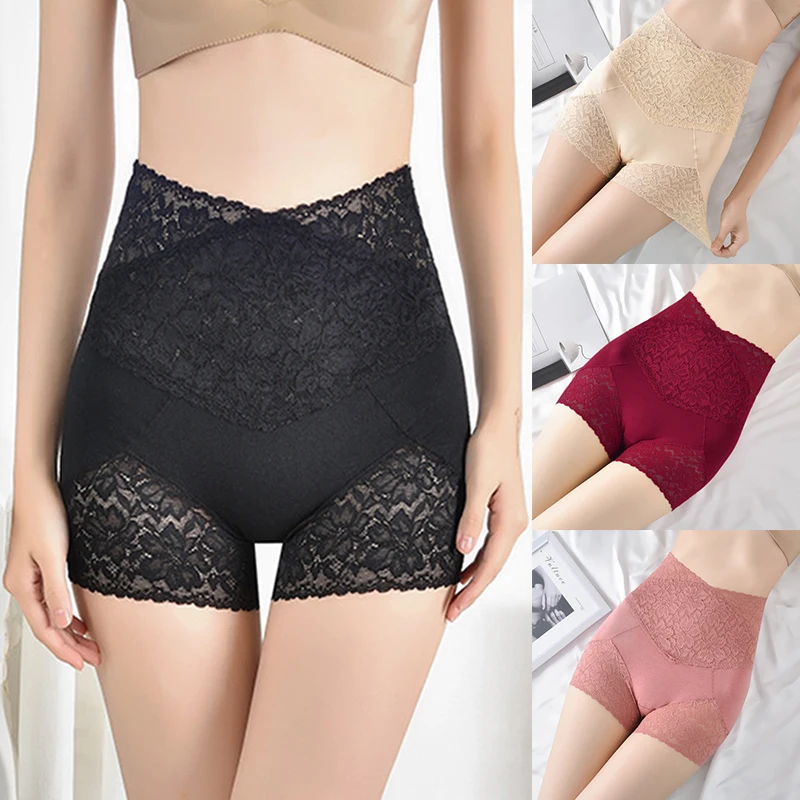 

Women High Waist Lift Buttock Seamless Lace Body Shaper Underwear Slimming Pants Shaping Shorts Tummy Control Panties Knickers