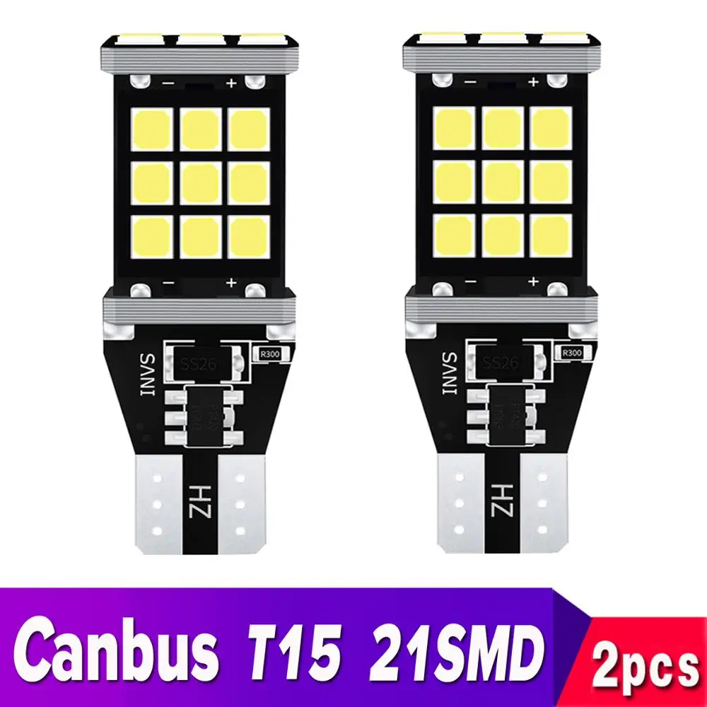 2 шт. Автомобильные светодиодные лампы 12 В постоянного тока T15 W16W 21 SMD