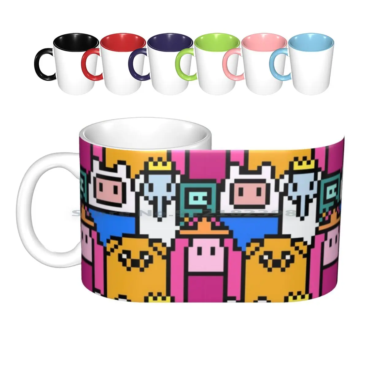 

Приключения Время, милые пиксельные керамические кружки с художественным рисунком, кофейные чашки, кружка для молока и чая, время приключен...
