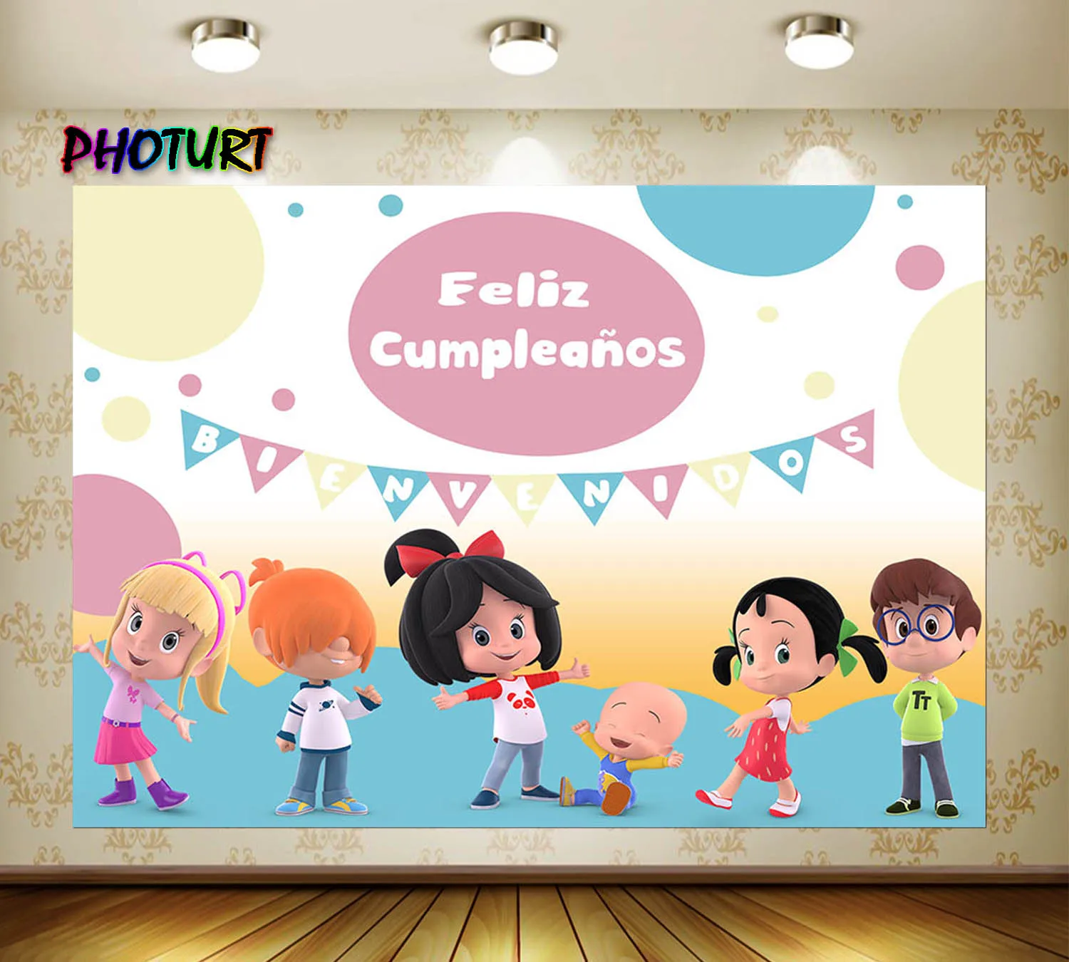 PHOTURT Клео и Cuquin День рождения фон мультфильм для фотосъемки с изображением