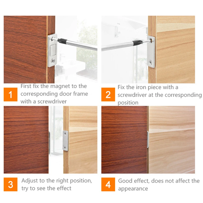 

2pcs/Set Strong Door Closer Magnetic Door Catch Latch Door Magnet for Furniture Cabinet Cupboard with Screws Ultra Thin