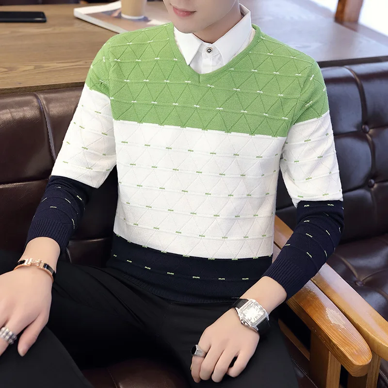 

Long Sleeves Sweater Men Green Orange Wine Red Grey Turn-down Collar Casual Pullovers New Fashion Sweaters Men