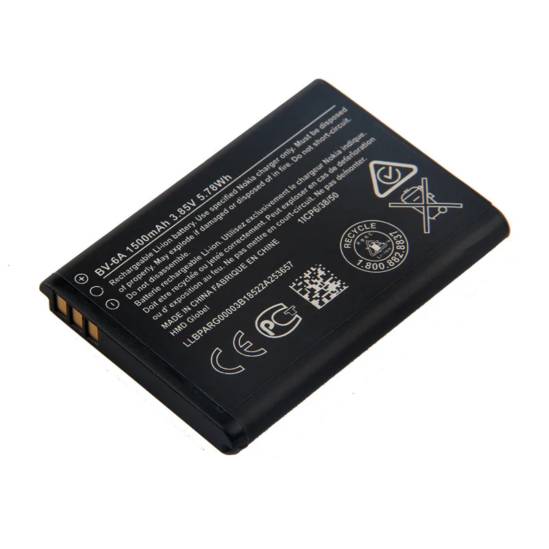 BV-6A для Nokia банан 2060 3060 5250 C5-03 8110 4G 1500 аккумулятор для телефона, мАч