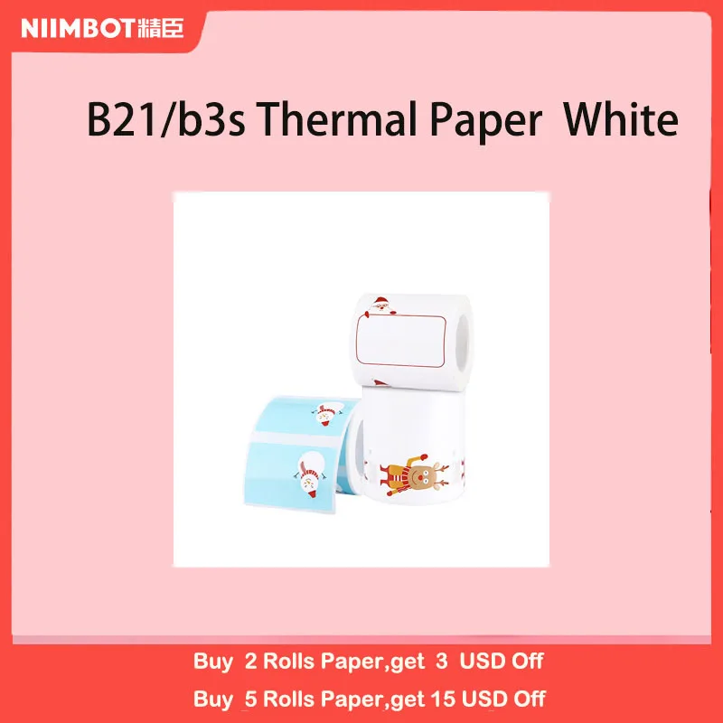

NiiMBOT B21 / b3s label sticking lovely color christmas label machine printing paper three proof heat sensitive label paper