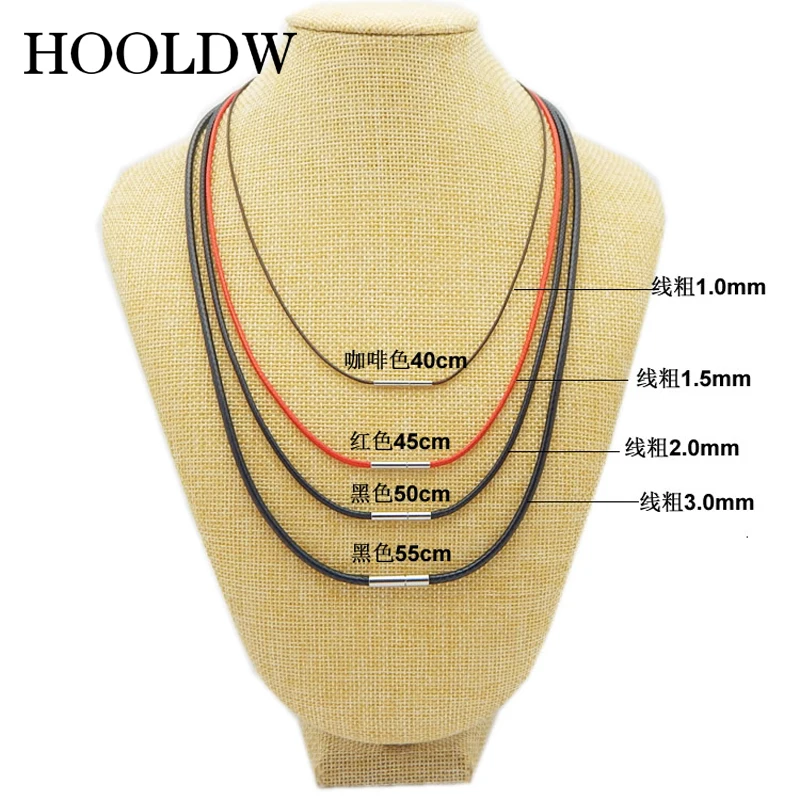 40-80cm 1-3mm Leather Necklace Cord Wax Rope Chain Stainless Steel Tube Clasp For Men Women DIY Necklaces Jewelry |