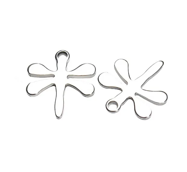 

100pcs/lot 11mm*12mm Dragonfly pendant Metal stainless steel Flat Beads Buddha Beads For DIY bracelet Jewelry Making