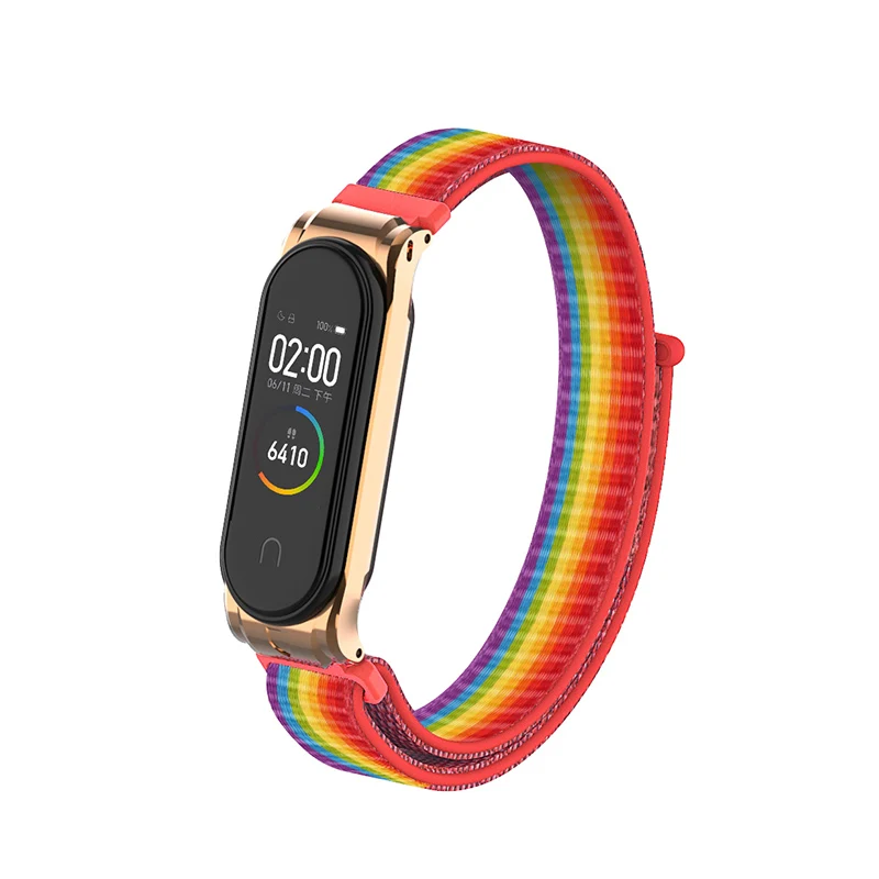 Нейлоновый браслет-петля для Xiaomi mi, ремешок 4/3, mi Band 4, аксессуары для Xiaomi mi, ремешок 3, сменный ремешок